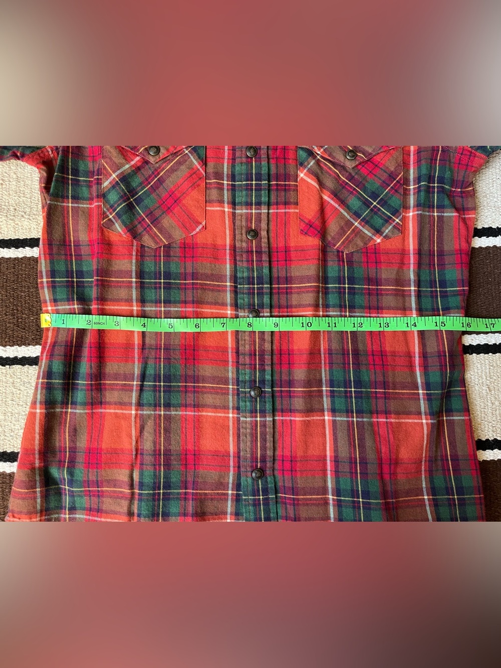 -SOLD- Vtg Ralph Lauren Western Blue Label wool/cotton flannel luxury 90s - Picture 8 of 11